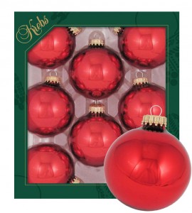 Boite de 8 Boules Rouges Brillantes