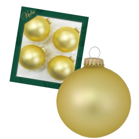 Boite de 4 Boules Dorees Mates