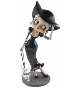 Betty Boop Walking Pudgy Black Glitter