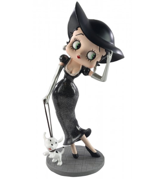 Betty Boop Walking Pudgy Black Glitter