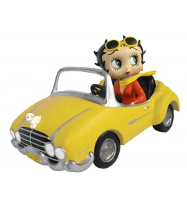 Betty Boop In Yellow Sports Car