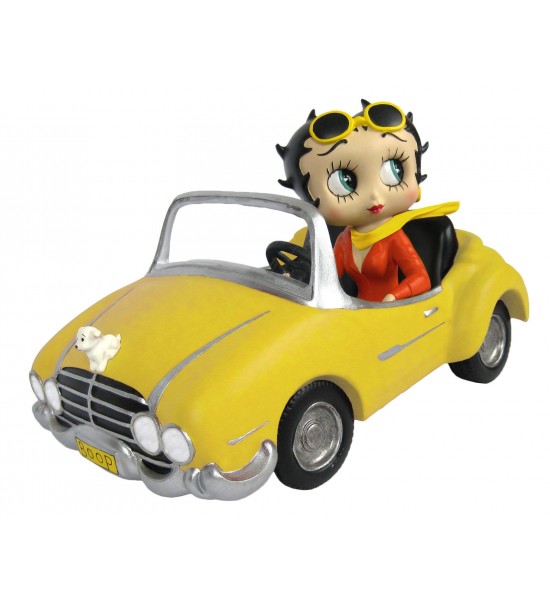 Betty Boop In Yellow Sports Car