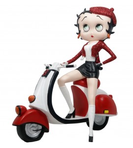 Betty Boop Scooter With Red Glitter Hat & Coat Glitter