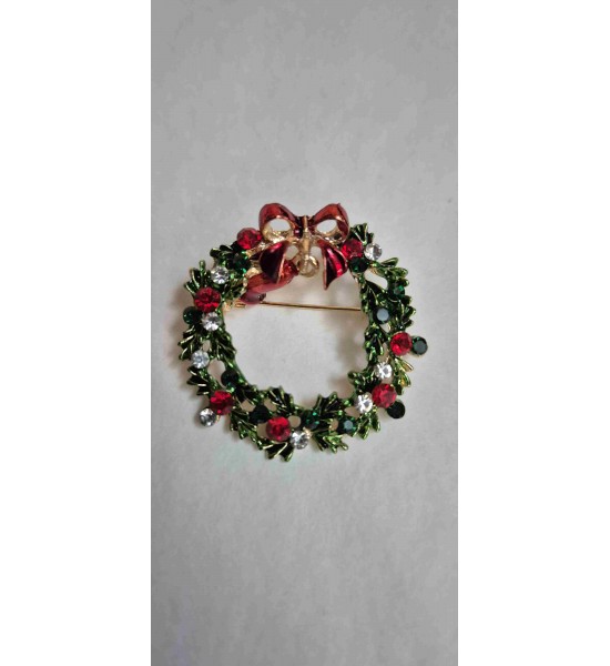 Broche Couronne de Noël