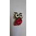 Broche Chouette Rouge