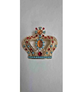 Broche Couronne Bleue