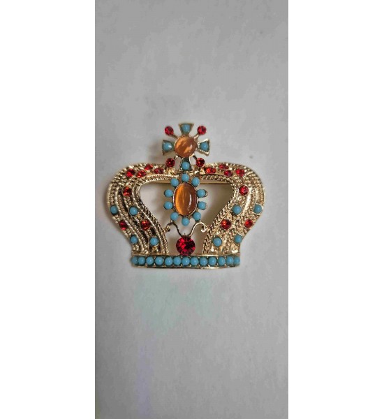 Broche Couronne Bleue