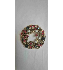 Broche Couronne de Noël