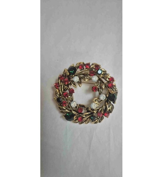 Broche Couronne de Noël