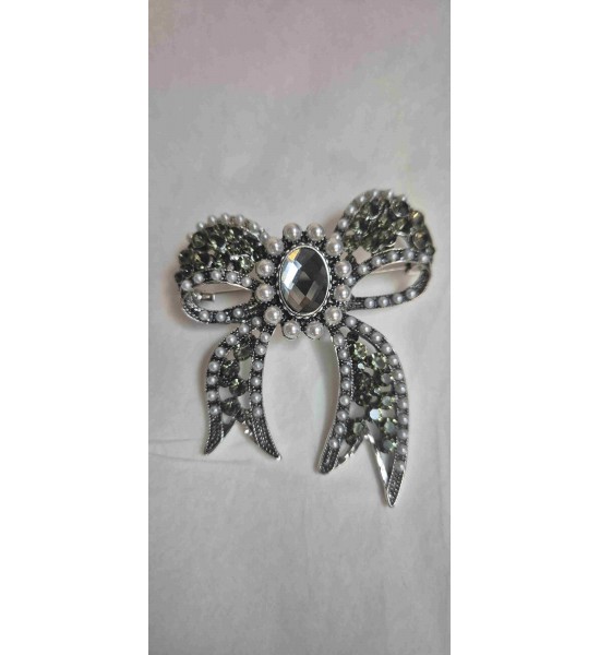 Broche Noeud Argent