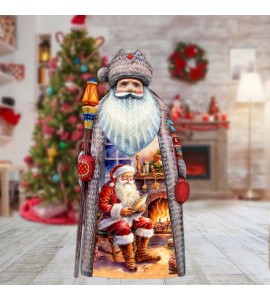 Père NoËl près d'une Cheminée