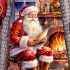 Père NoËl près d'une Cheminée