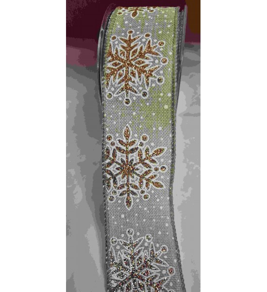 Ruban Beige avec Flocons