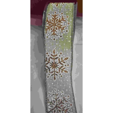 Ruban Beige avec Flocons