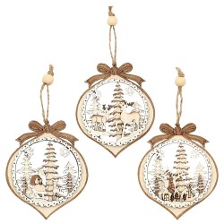 Lot de 3 Décorations en Bois