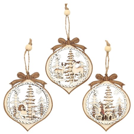 Lot de 3 Décorations en Bois
