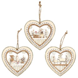 Lot de 3 Décorations en bois