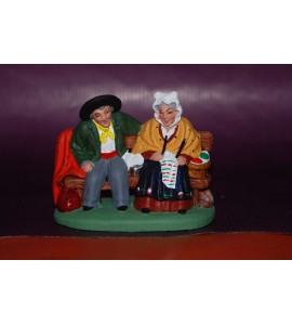 Couple de vieux assis