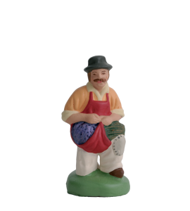 Ramasseur de lavande à genoux