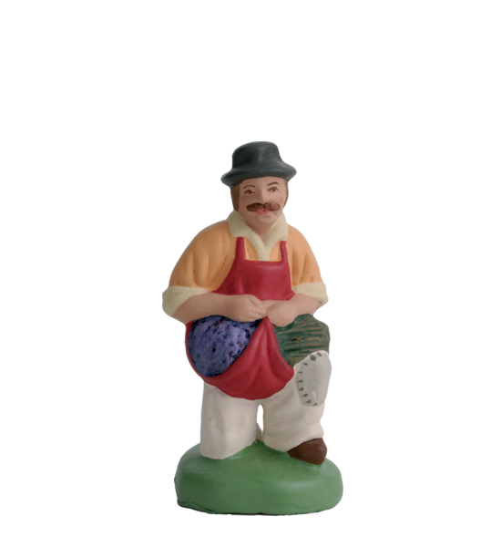 Ramasseur de lavande à genoux