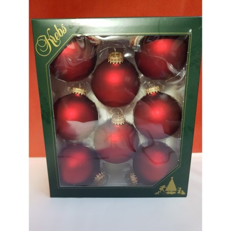 Boite de 8 Boules Rouges Mates