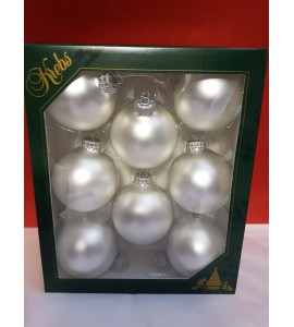 Boite de 8 Boules Argent Mat 