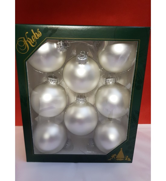 Boite de 8 Boules Argent Mat 