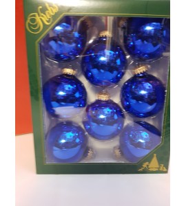Boite de 8 Boules Bleues Brillantes