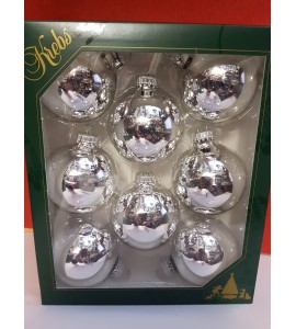 Boite de 8 Boules Argent Brillantes