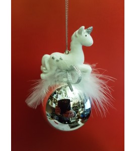 Boule Argent avec Licorne