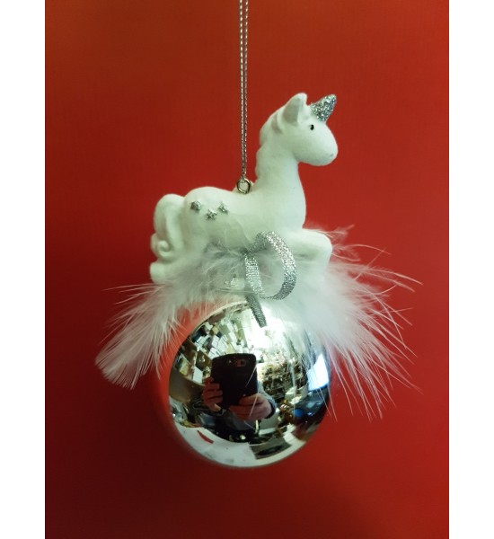 Boule Argent avec Licorne