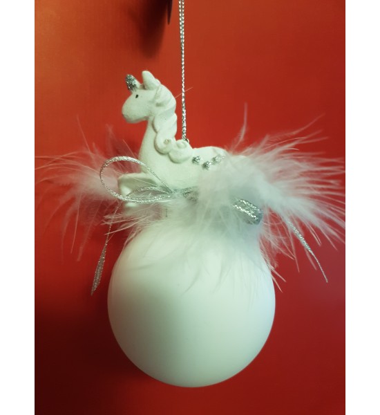 Boule Blanche avec une Licorne