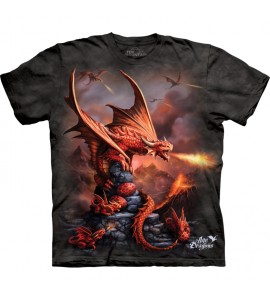 The Mountain Fire Dragon Anne Stokes Fantasy T Shirt 