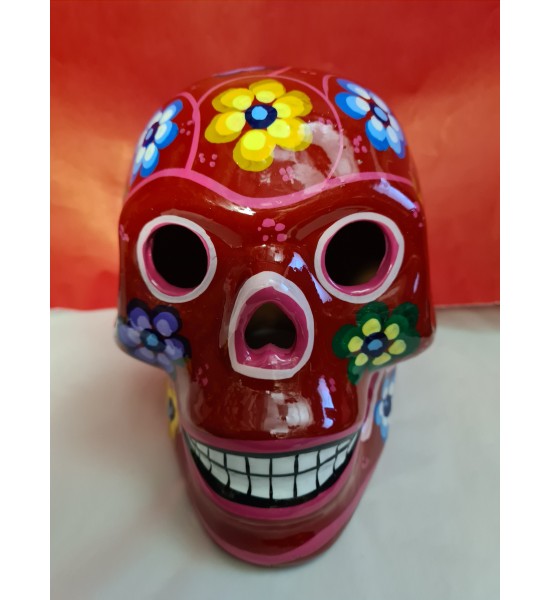 Crâne Mexicain Rouge