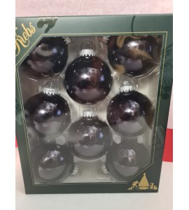 Boite de 8 Boules Noires Brillantes