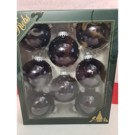Boite de 8 Boules Noires Brillantes