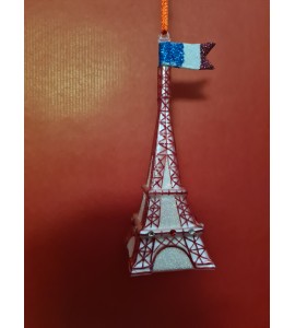 Tour Eiffel Rouge et Blanche en Verre