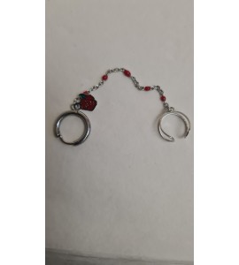 Boucle d'Oreille Double Rose Rouge