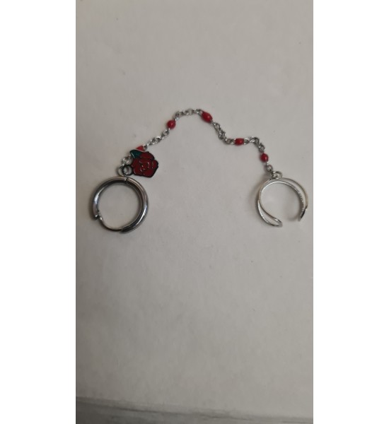 Boucle d'Oreille Double Rose Rouge