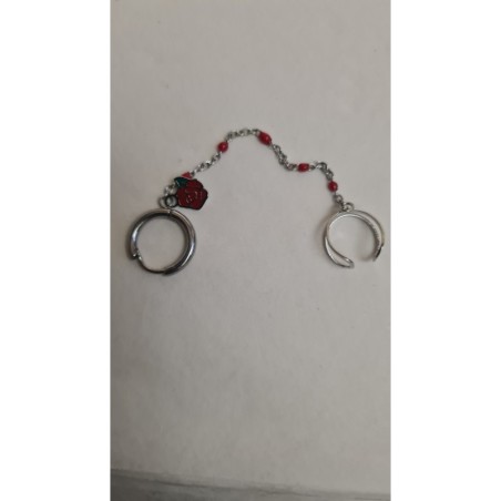 Boucle d'Oreille Double Rose Rouge