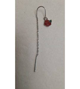 Boucle d'Oreille Rose Rouge