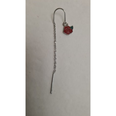 Boucle d'Oreille Rose Rouge