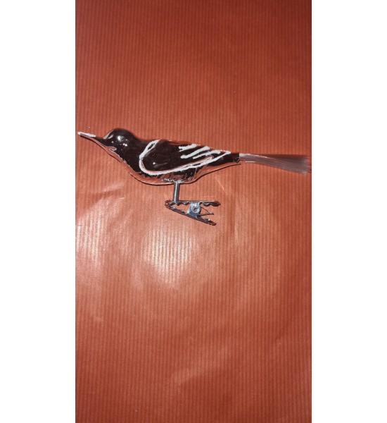 Oiseau Argent en Verre