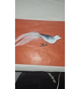 Oiseau Blanc et Gris en Verre