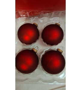 Boite de 4 Boules Rouges Mat