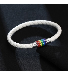 Bracelet Tressé Blanc LGBTQ