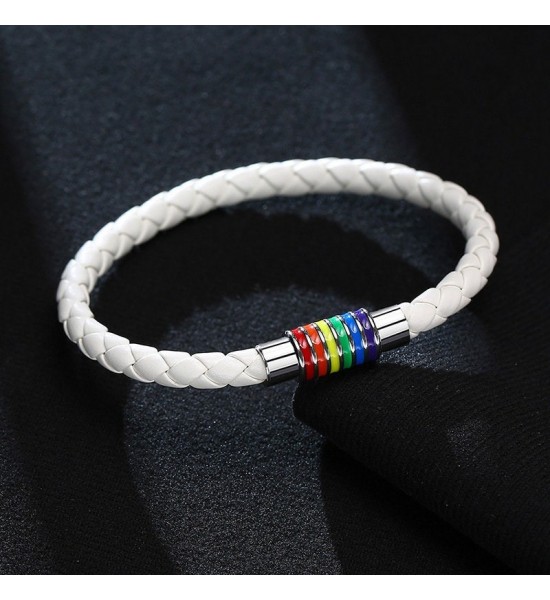 Bracelat Tressé Blanc LGBTQ