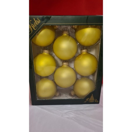 Boite de 8 Boules Dorées Mates 