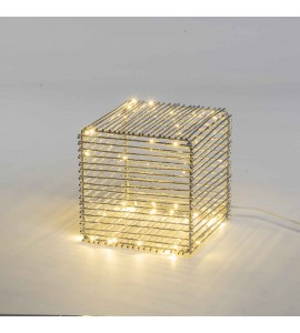 AluTubes Silver CUBE 30 cm 60 LED lumière fixe