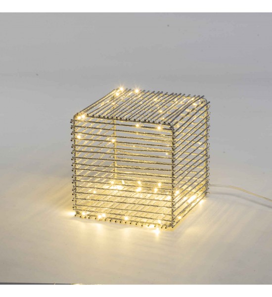 AluTubes Silver CUBE 30 cm 60 LED lumière fixe